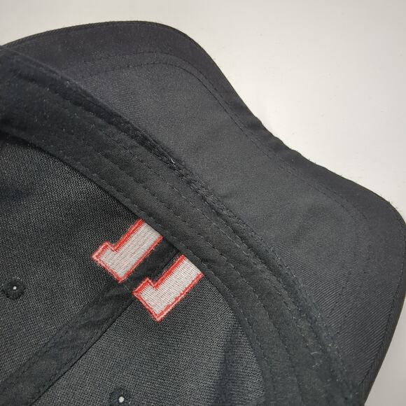 Jimmy John's Snapback Cap Black One Size Adjustable Embroidered Vented Holes - Picture 8 of 9